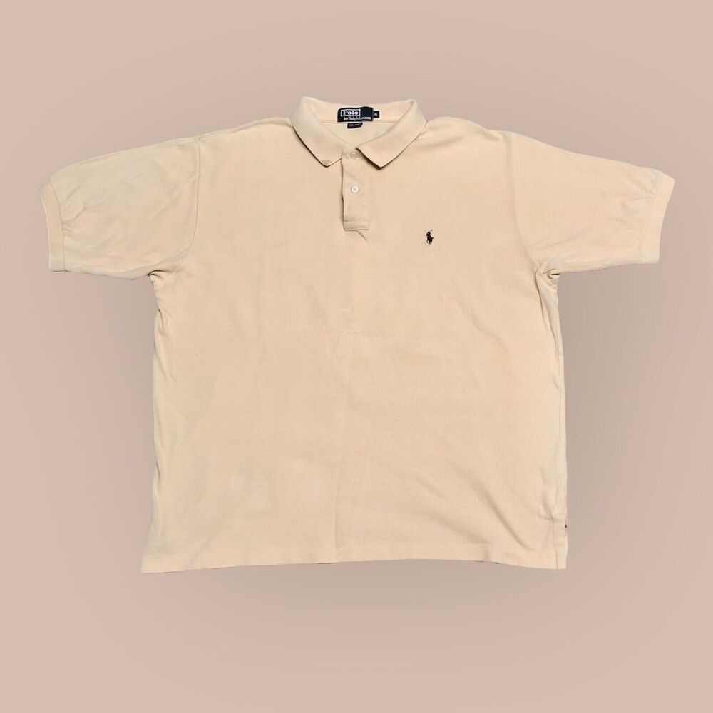 Vintage Polo Ralph Lauren Polo Shirt Adult Large Tan Short sleeve